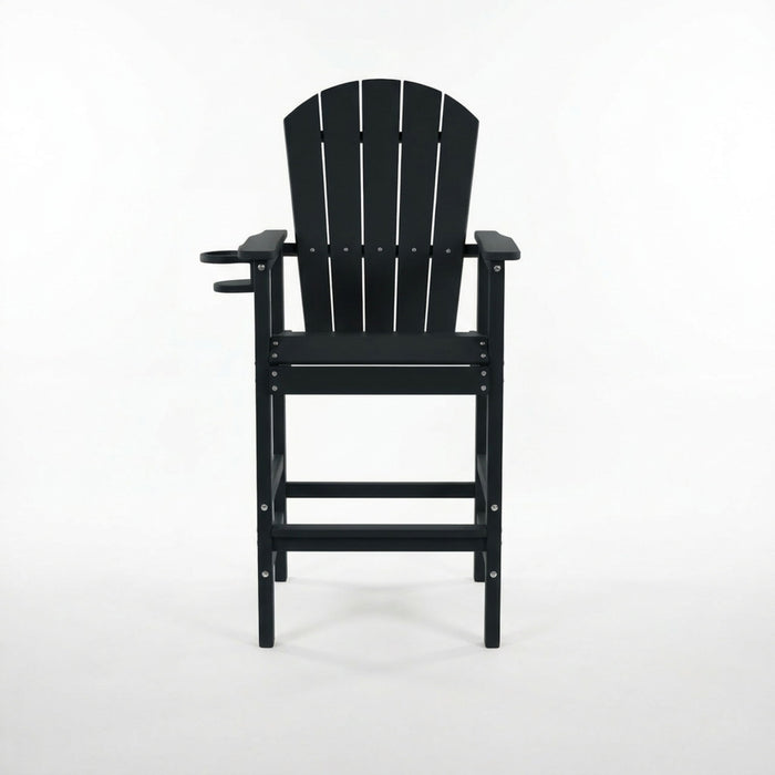 Bar Height Adirondack Chair With Cup Holder And Armrests