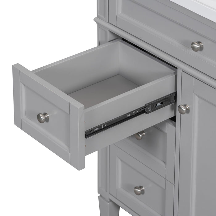 Bathroom Vanity With Top Sink, Storage Cabinet With 2 Drawers, Tip Out Drawer