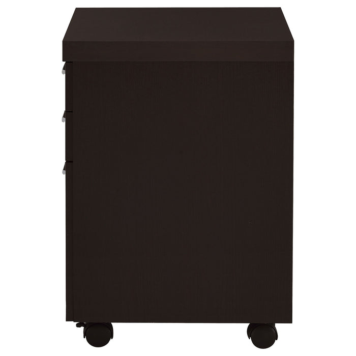 3 Drawer File Cabinetб Compact Office Storage For Home - Brown