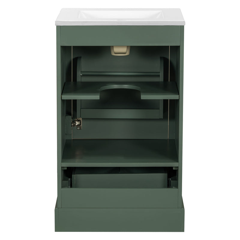 Bathroom Vanity With Sink, Soft Close Door, Adjustable U-Shaped Shelf