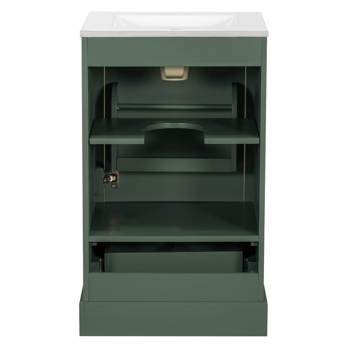 Bathroom Vanity With Sink, Soft Close Door, Adjustable U-Shaped Shelf