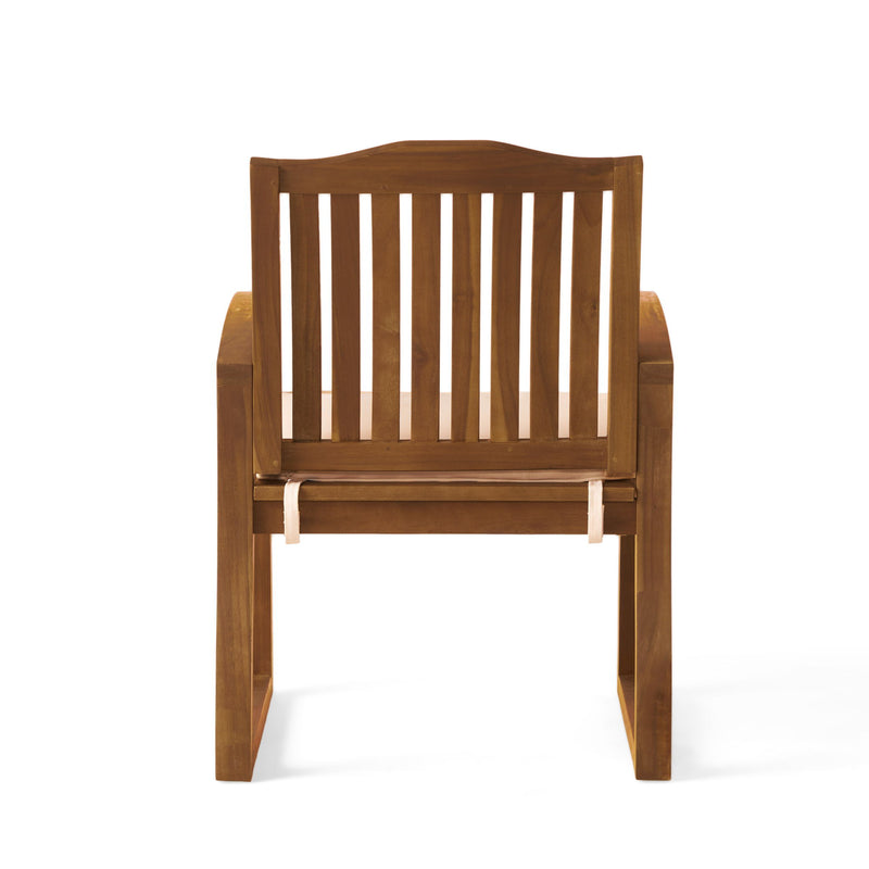 Della - Wood Armchair (Set of 2) Outdoor Dining Chairs - Cream