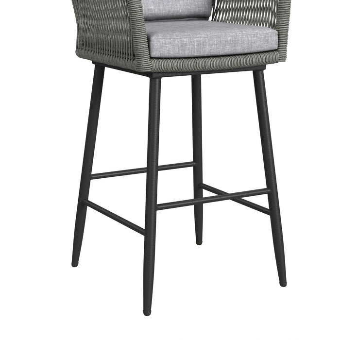 Bayhill Barstool with Grey Fabric in Black (2 Per Carton)