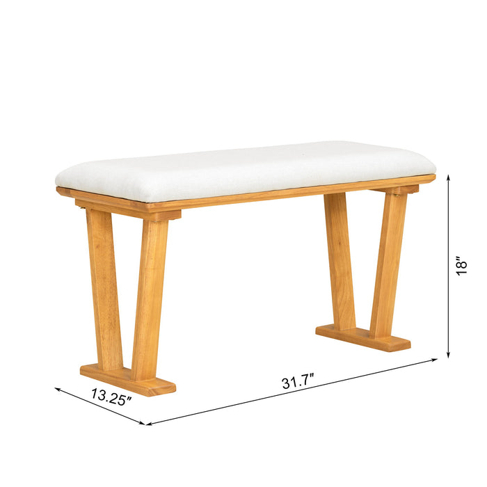 Farmhouse Solid Wood Dining Nook Set For 6, Space Saving High Top Corner Table With Bench & Chairs - Natural / White
