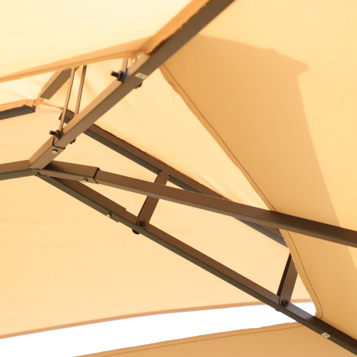 Outdoor Patio Gazebo Tent With Ventilated Double Roof And Sidewall