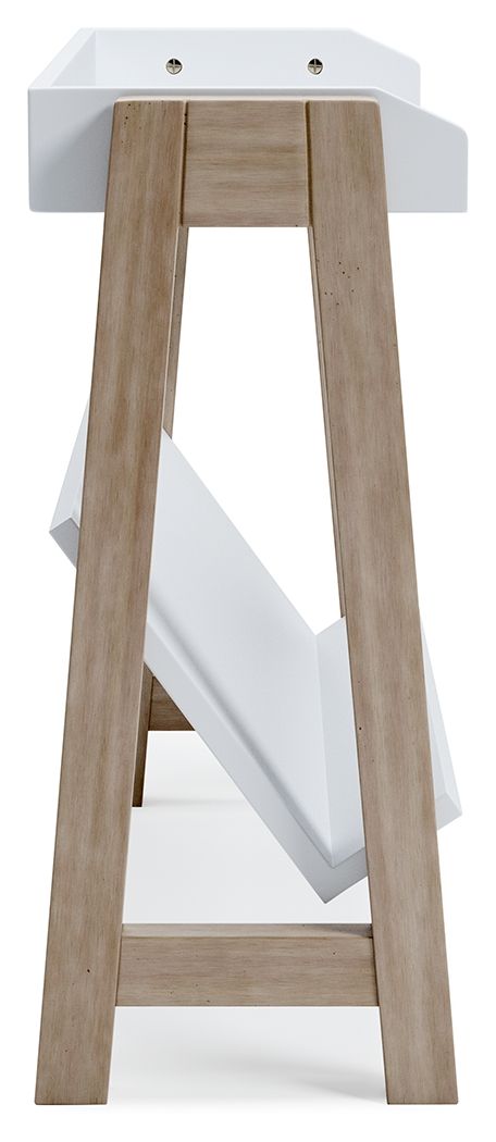 Blariden - Small Bookcase - White / Tan