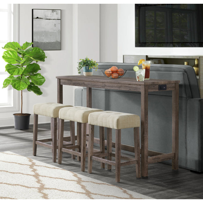 Oak Lawn Bar Table Single Pack (Table + Three Stools)