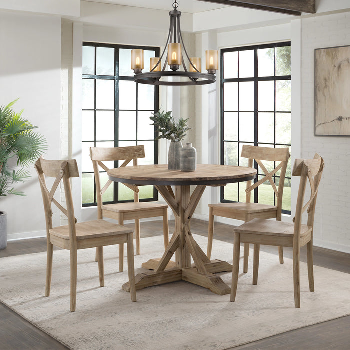 Callista Round Standard Height 5PC Dining Set-Table and Four Chairs