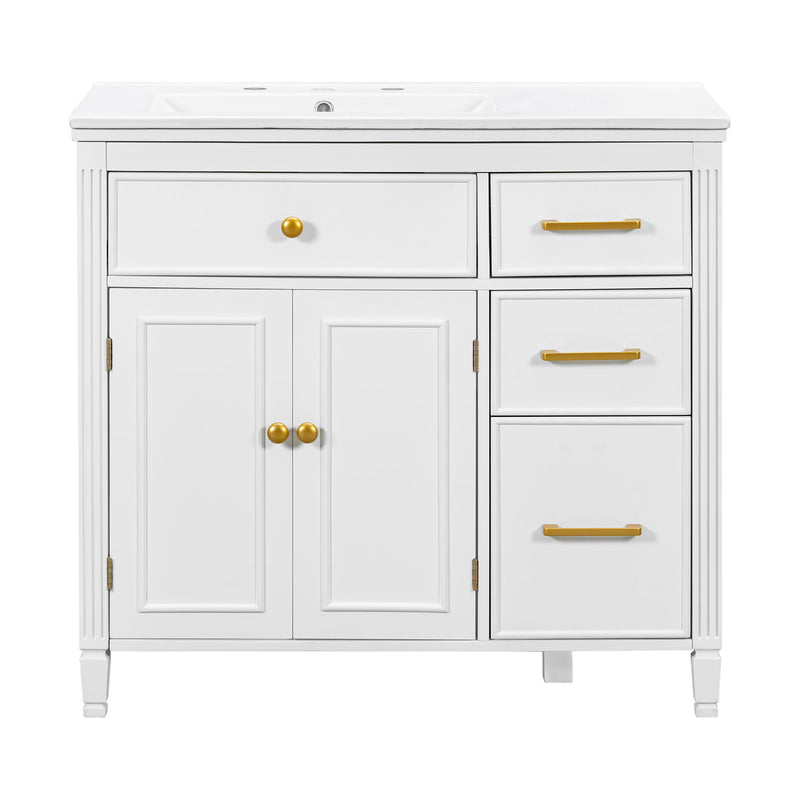 Bathroom Vanity With Sink Top, 3 Soft Closing Drawers