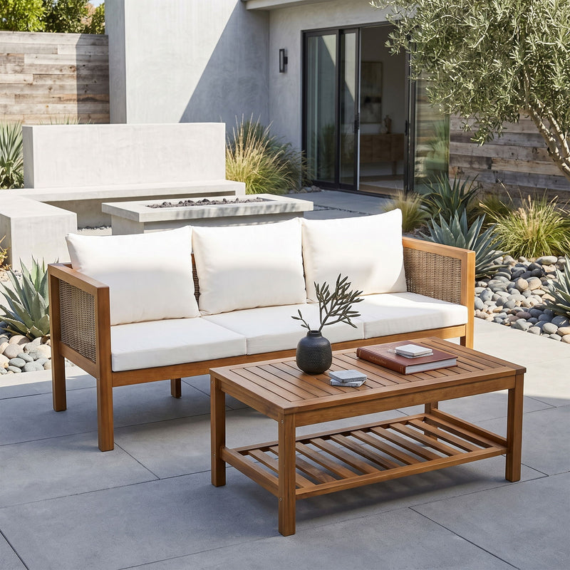 Patio Set Outdoor With Coffee Table And Cushions