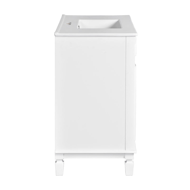 Bathroom Vanity With Top Sink, Cabinet With 2 Soft Closing Doors And Drawers