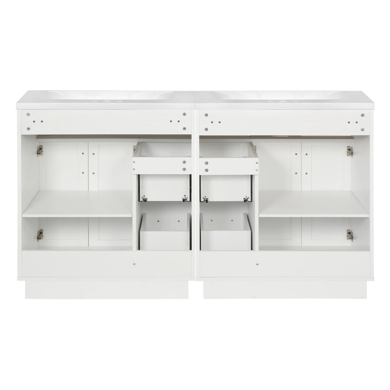 Bathroom Vanity With 2 Doors, 2 Drawers, Adjustable Shelf, Hidden Slides & Soft Close Hinges