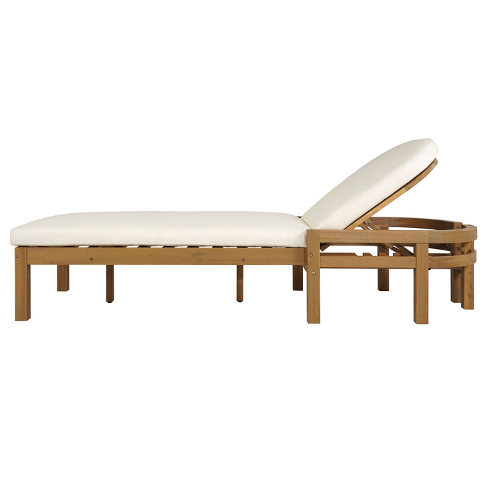 Outdoor Chaise Lounge With 5 Position Adjustable Backrest (Set of 2)