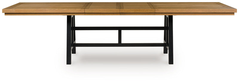 Galliden - Rectangular Dining Room Extension Table - Black / Brown