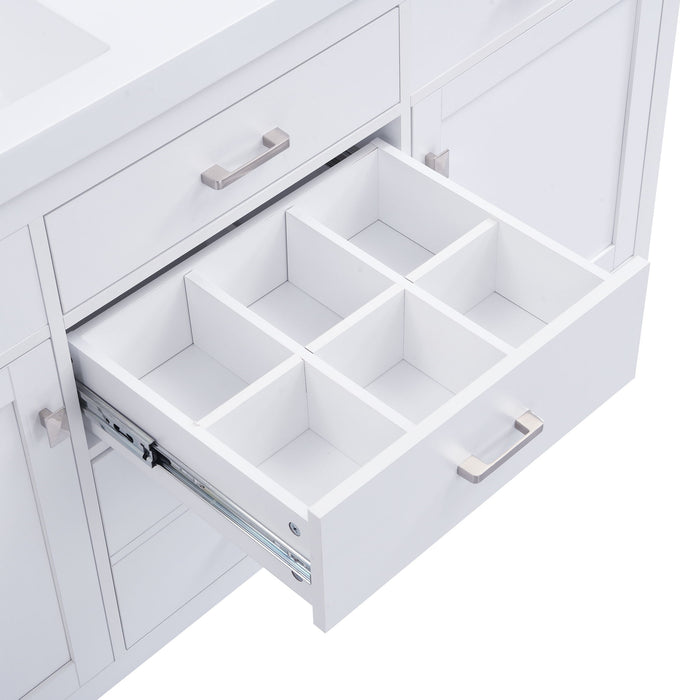 Bathroom Vanity Cabinet Only With Soft Closing Doors & Drawers, Adjustable Shelves - White