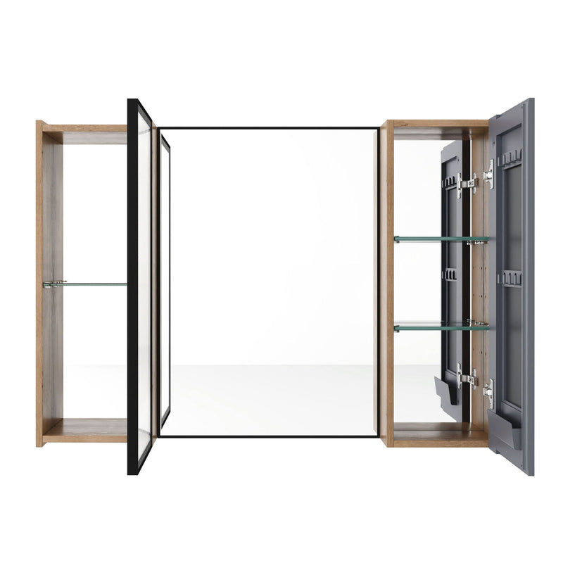 Wall Mounted Cabinet With Soft Close Door, Adjustable Shelves Storage For Bathroom - Imitative Oak