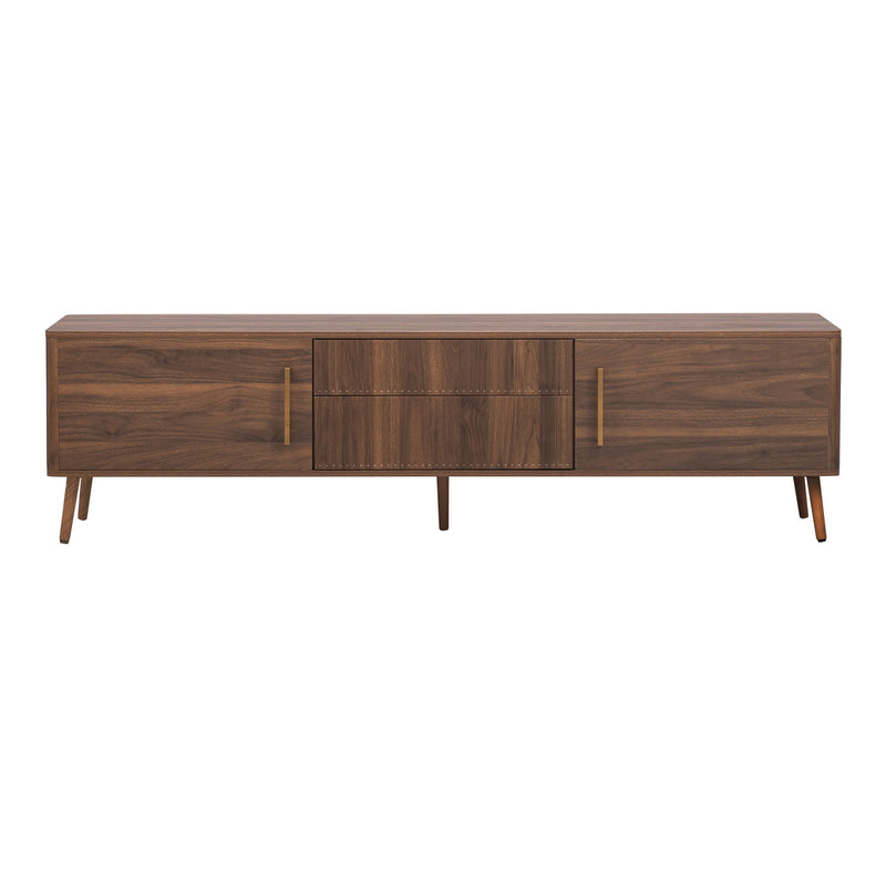 TV Stand With 2 Drawers, Media Console Table - Walnut