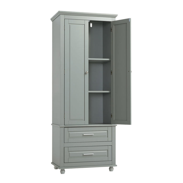 Tall Storage Cabinet With 2 Drawers For Bathroom