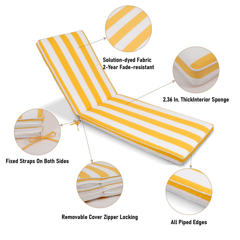 Outdoor Lounge Chair Cushion Replacement Patio Funiture Seat Cushion Chaise Lounge Cushion