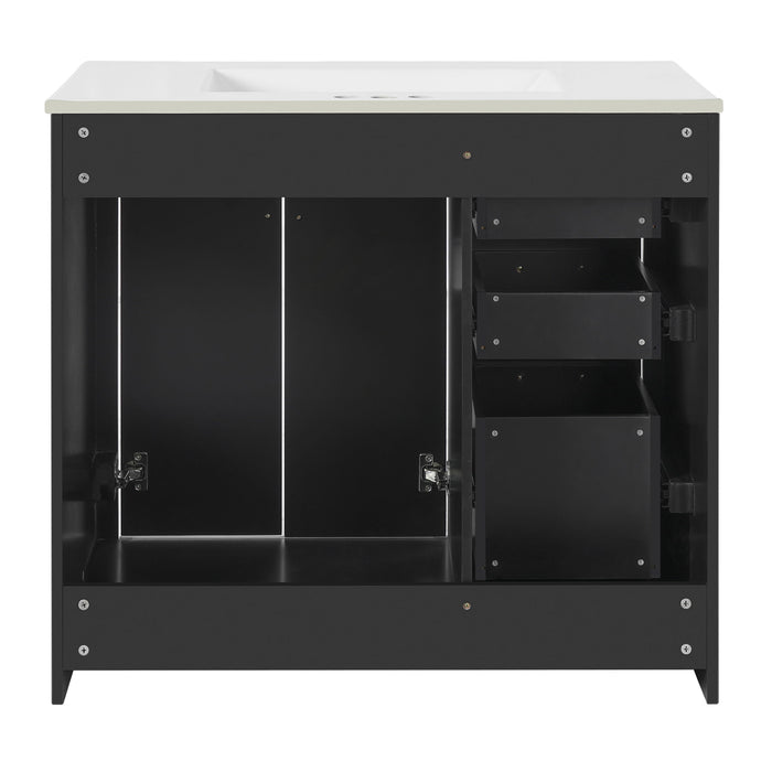 Bathroom Vanity With Sink Combo, Storage Cabinet, Freestanding Set With 3 Drawers & Soft Closing Doors