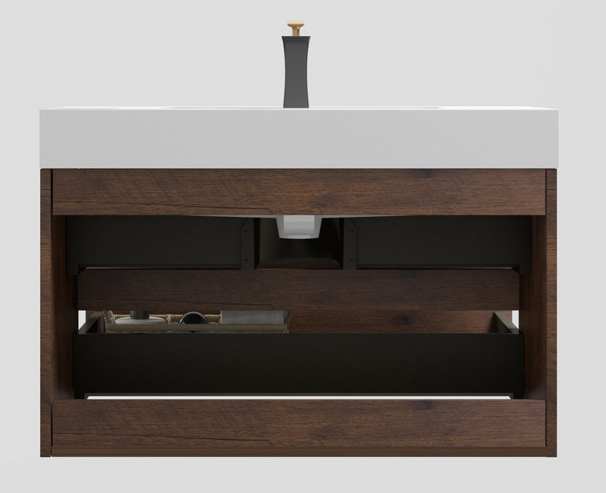 Alice - Bathroom Vanity Wall Mounted With Sink, Large Storage