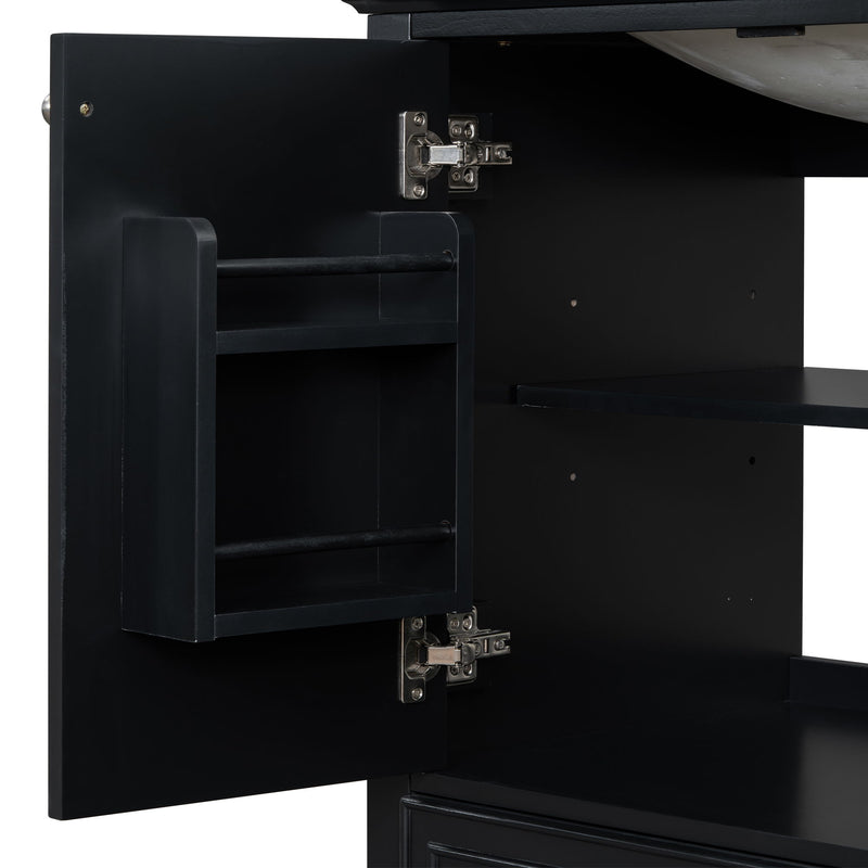 Modern Bathroom Vanity With Sink Combo, Multi Functional Cabinet With Doors And Drawer