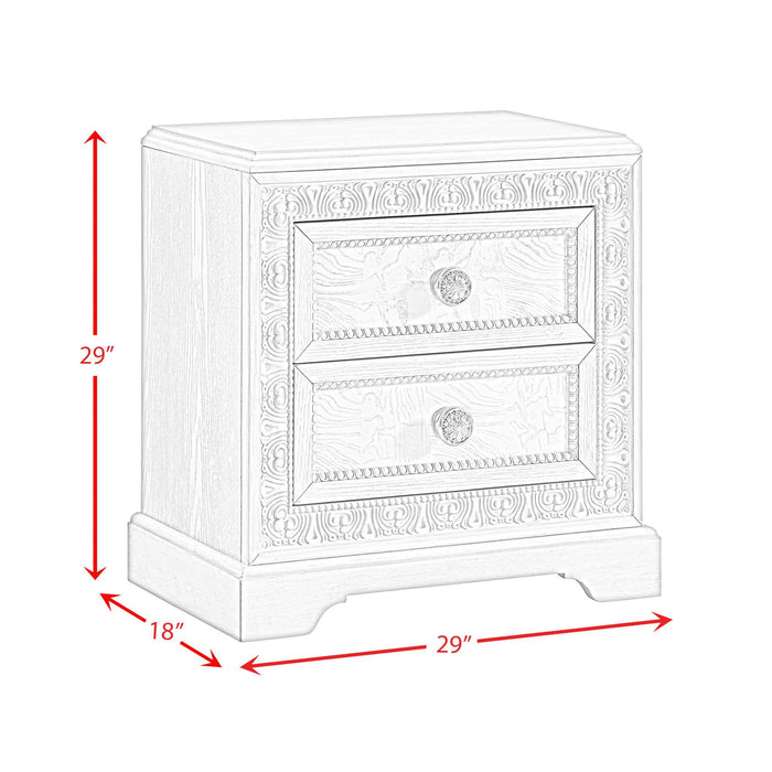Romilly - Nightstand With USB - White