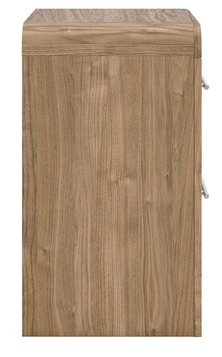 Gramburg - Two Drawer Night Stand - Warm Natural Brown