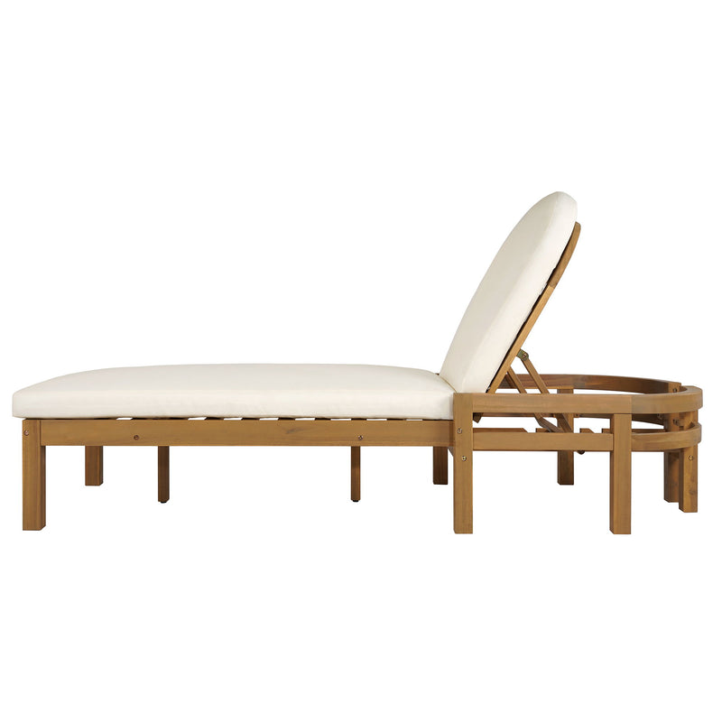 Outdoor Chaise Lounge With 5 Position Adjustable Backrest (Set of 2)
