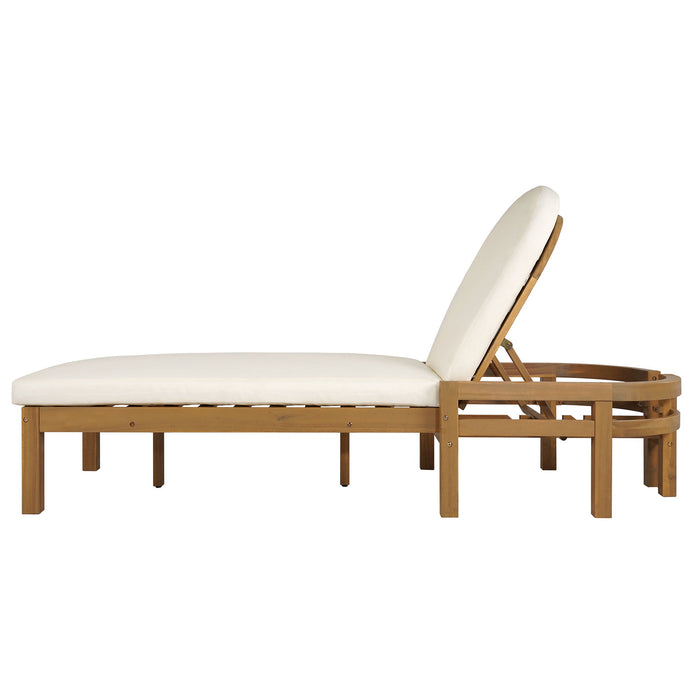 Outdoor Chaise Lounge With 5 Position Adjustable Backrest (Set of 2)