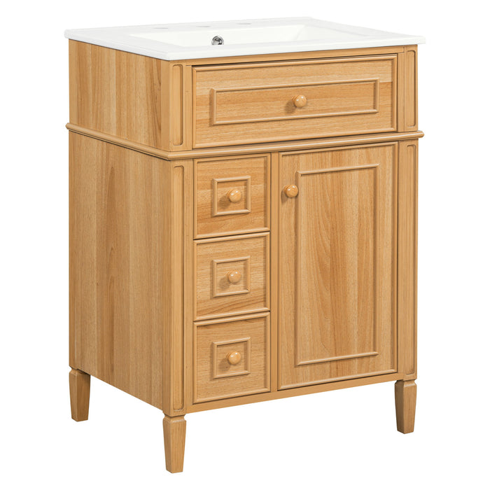 Bathroom Vanity With Flip Out Drawer, 2 Soft-Close Drawers