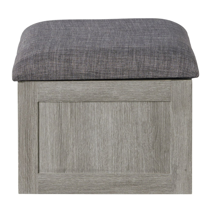 Uster - Coffee Table With Four Storage Stools - Gray