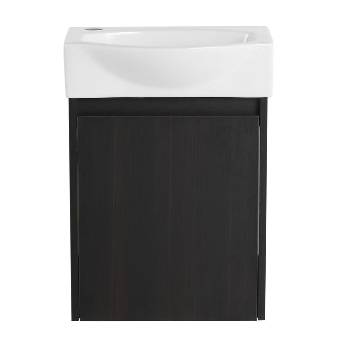 Modern Bathroom Vanity With Ceramic Basin, Wall Mounted Floating Sink Combo, Storage Cabinet