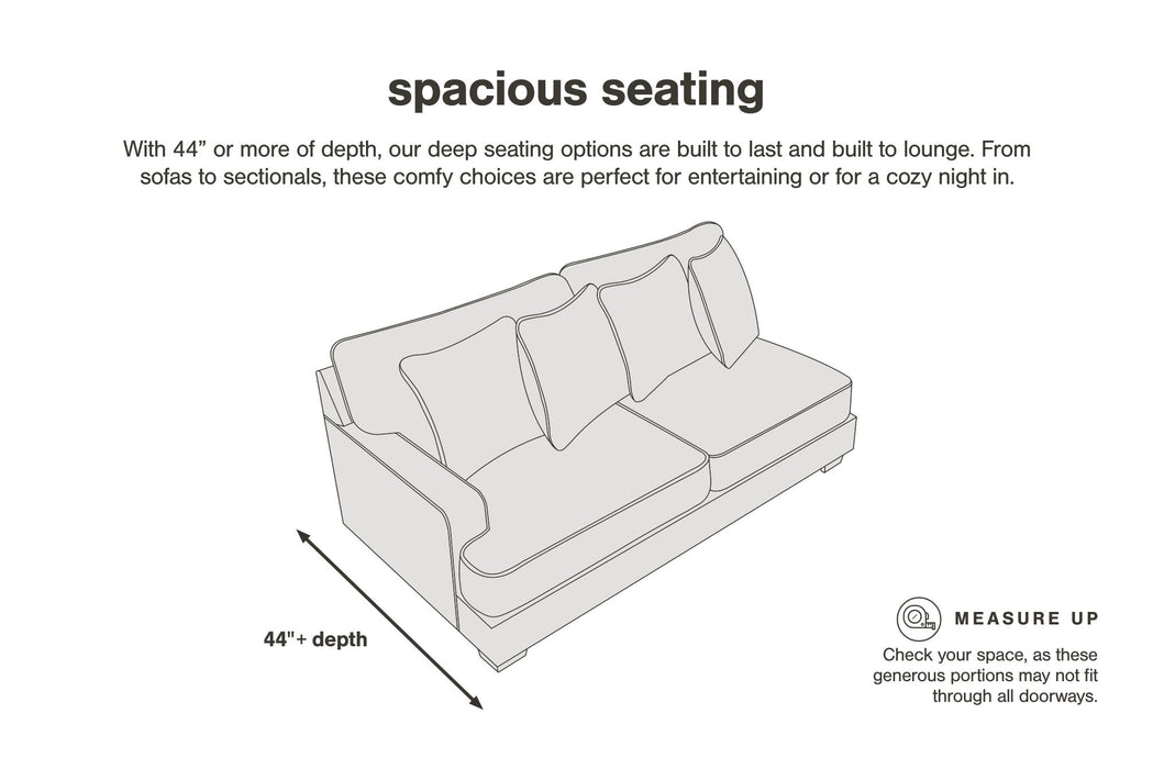 Rawcliffe - Left Arm Facing Sofa 4 Pc Sectional - Parchment