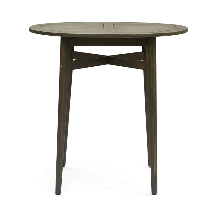 Outdoor Acacia Wood Bar Table With Slat Top