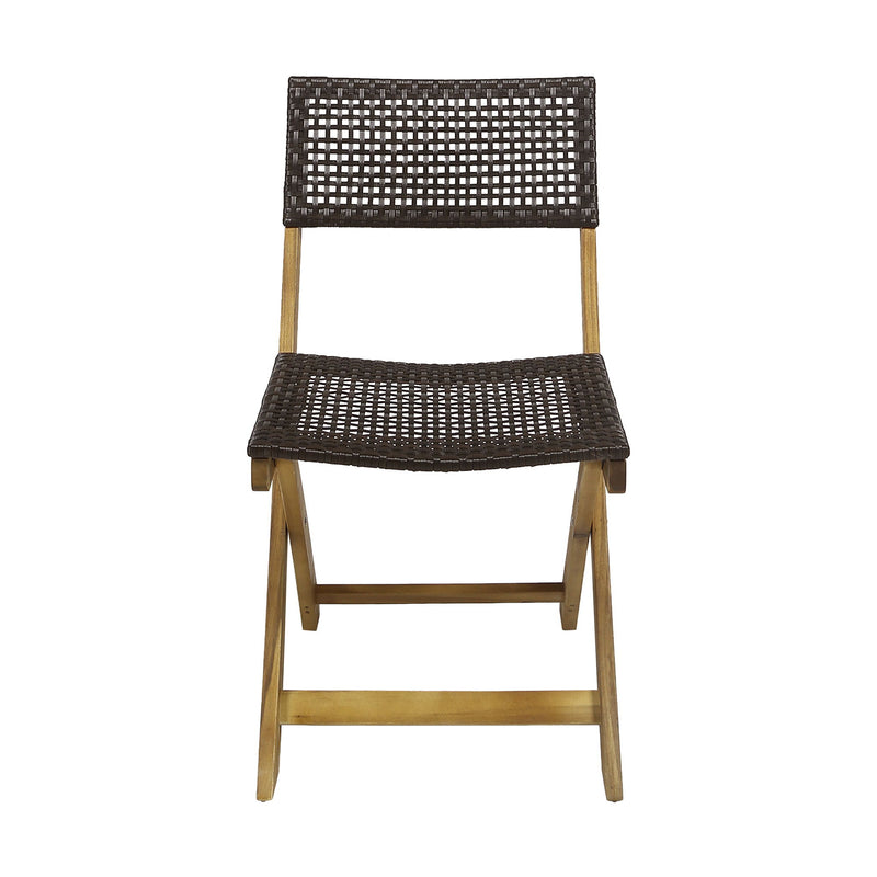 Bistro Foldable Chair With Wicker Backrest