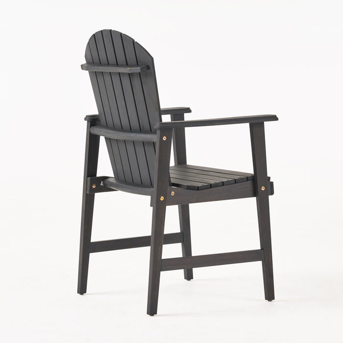Outdoor Weather Resistant Acacia Wood Adirondack Dining Chairs (Set of 2)