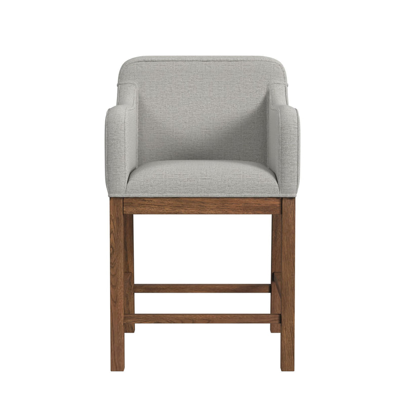 Glinda - Upholstered Fabric Counter Chair (Set of 2) - Brown / Light Gray