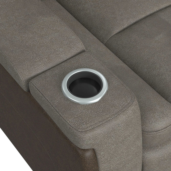 Lantana 3PC Living Room Set in Rocky Grey/Brown-Sofa, Loveseat & Recliner