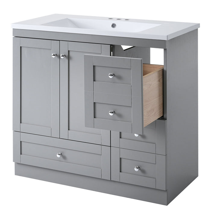 Shaker Free Standing Bathroom Vanity Cabinet With Sink, Soft Close Drawers, Soft Close Doors