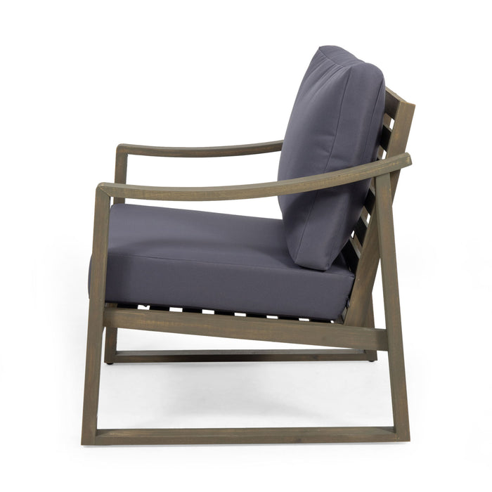 Samwell - Club Chair Outdoor Seating Acacia Wood - Dark Gray