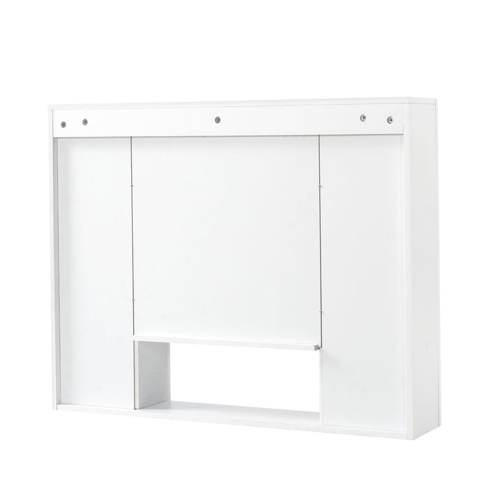 30" Bathroom Cabinet With 5 Adjustable Shelves, Wall Mounted Medicine Cabinet - White