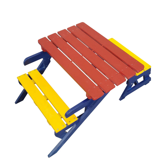 Kids Multi-Functional Arm Chair, Table With 2 Benches All-In-One Set