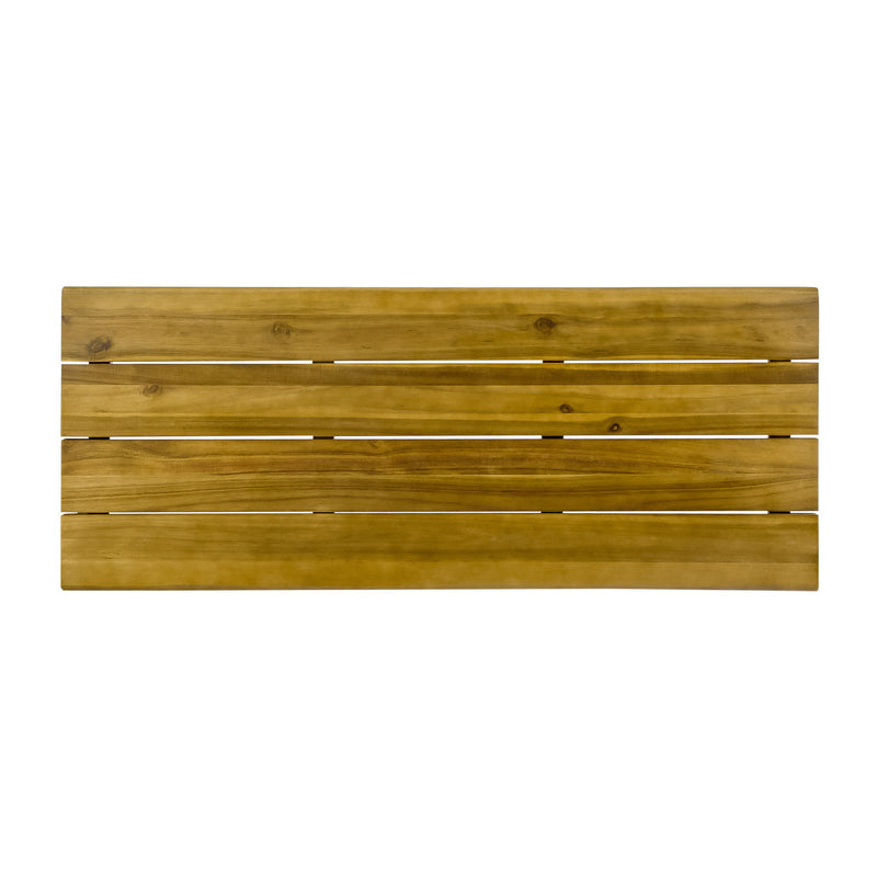 Dione Outdoor Industrial Acacia Wood Bar Set With Metal Frame And Slat Paneling - Brown