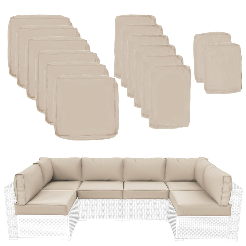 Outdoor Deep Seat Cushions For Patio Furniture Replacement, Cushion Set For Sectionals