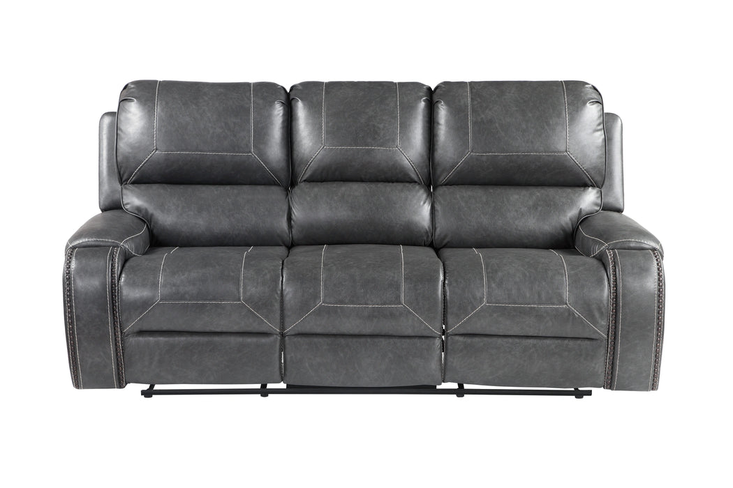 Steve Silver Keily Manual Reclining Sofa w/ Dropdown Table in Dove Grey