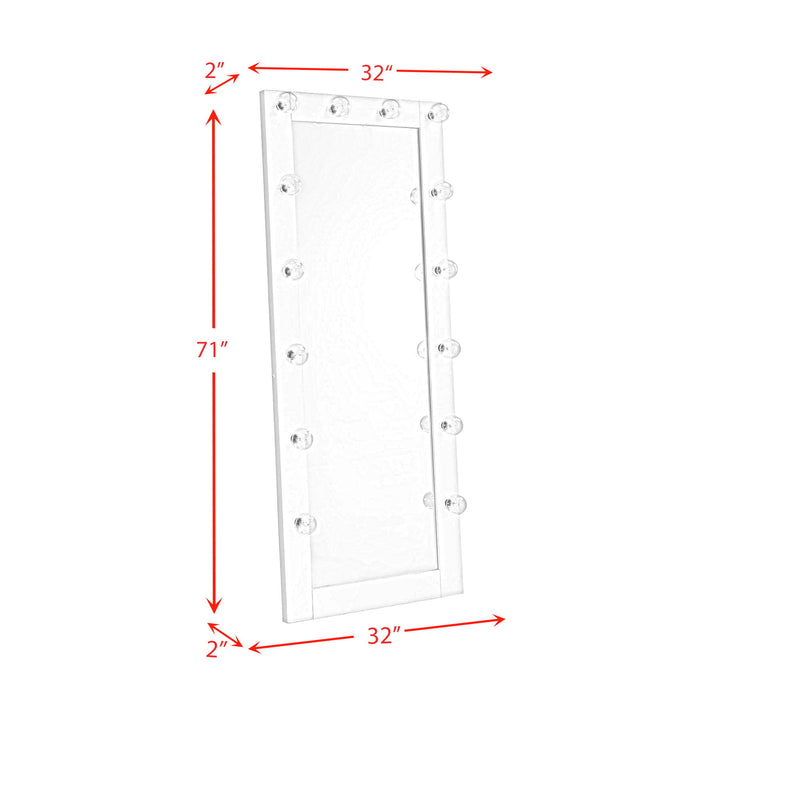 Lindy - Floor Mirror - Glossy White