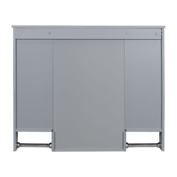 Wall Mounted Bathroom Storage Cabinet With Mirror, Medicine Cabinet With Towel Bar