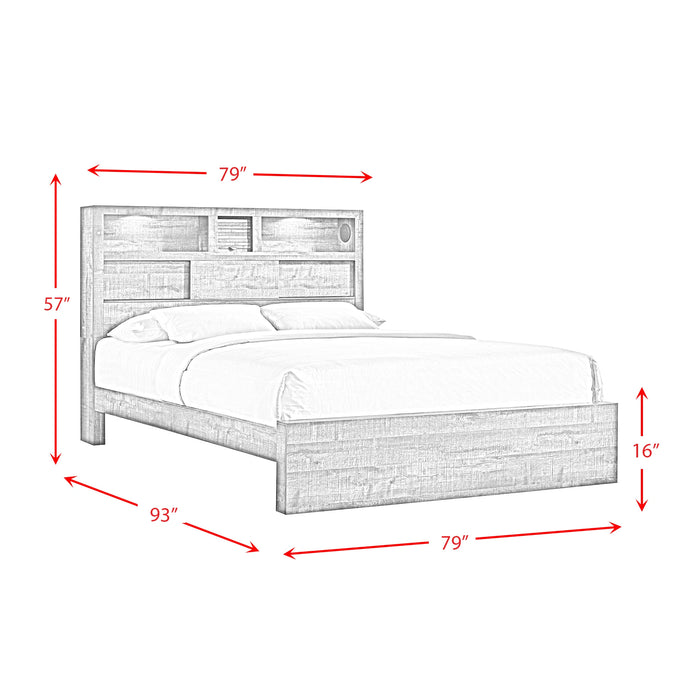 Bailey Bookcase Panel Bedroom Set with 2 Nightstands