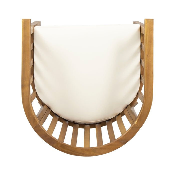 Outdoor Wooden Dining Chairs With Cushions (Set of 2)